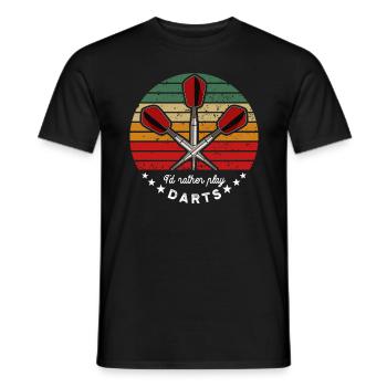 Je préfère jouer aux fléchettes - fan de fléchettes - dire - T-shirt homme - noir - Devant - AI Model Male 178 light (178cm)