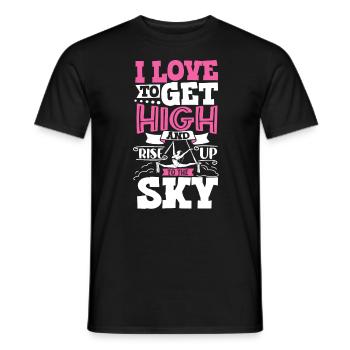 Rise up to the sky - Aerial Yoga - Männer T-Shirt - Schwarz - Vorne - AI Model Male 178 light (178cm)