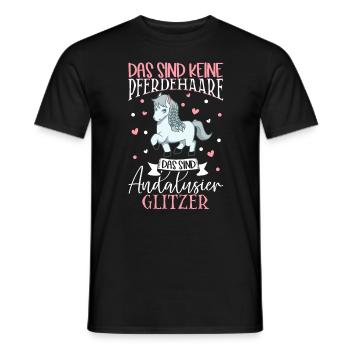 Andalusier Glitzer - Das sind keine Pferdehaare - Männer T-Shirt - Schwarz - Vorne - AI Model Male 178 light (178cm)