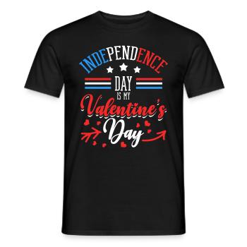 Independence Day is my Valentine's Day lover - Men's T-Shirt - black - Front - AI Model Male 178 light (178cm)