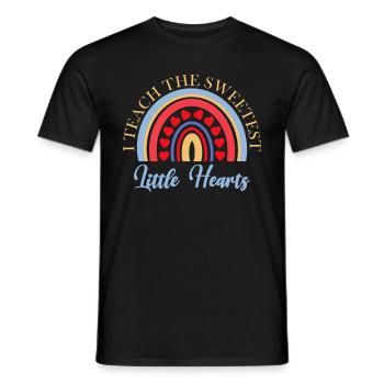 J’enseigne aux petits cœurs les plus doux la Saint-Valentin - T-shirt homme - noir - Devant - AI Model Male 178 light (178cm)