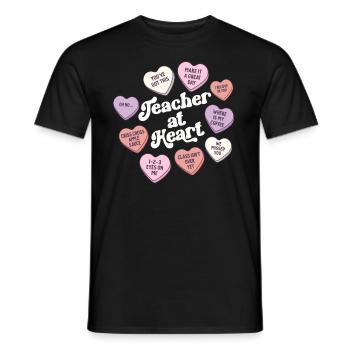 Professeur à l’école de la Saint-Valentin Retro Heart - T-shirt homme - noir - Devant - AI Model Male 178 light (178cm)