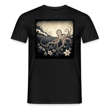 Octopus - Men's T-Shirt - black - Front - AI Model Male 178 light (178cm)