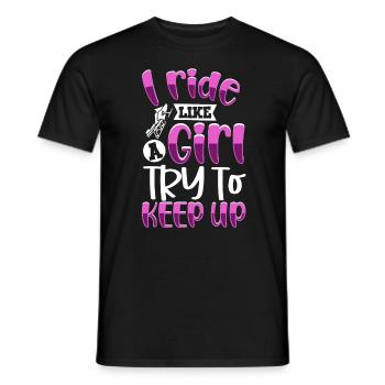 I ride like a girl - Schneemobil - Männer T-Shirt - Schwarz - Vorne - AI Model Male 178 light (178cm)