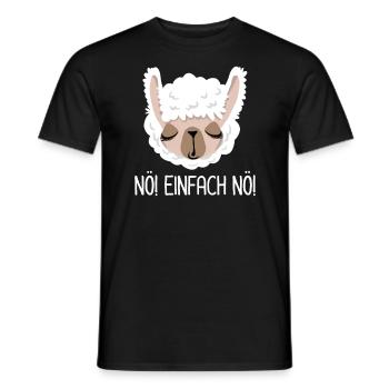 Nö, ich muss garnix - Lama - Spruch - Männer T-Shirt - Schwarz - Vorne - AI Model Male 178 light (178cm)