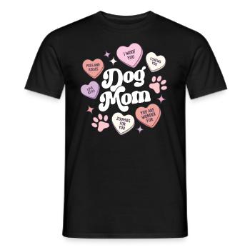 Dog Mom Valentines Day Candy Hearts Galentines - Men's T-Shirt - black - Front - AI Model Male 178 light (178cm)