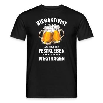 Bieraktivist - Bier - Festkleben - wegtragen - Männer T-Shirt - Schwarz - Vorne - AI Model Male 178 light (178cm)