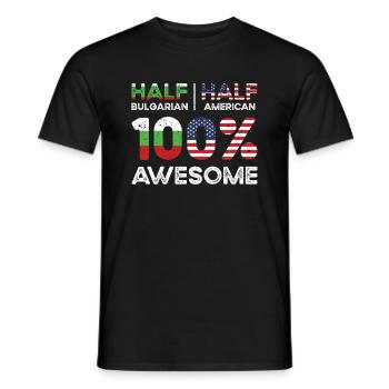 Half Bulgarian Bulgaria American USA Citizenship - Men's T-Shirt - black - Front - AI Model Male 178 light (178cm)