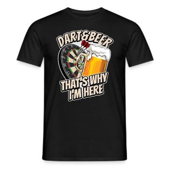 Darts & Beer - c’est pourquoi je suis ici - Dartfan - T-shirt homme - noir - Devant - AI Model Male 178 light (178cm)