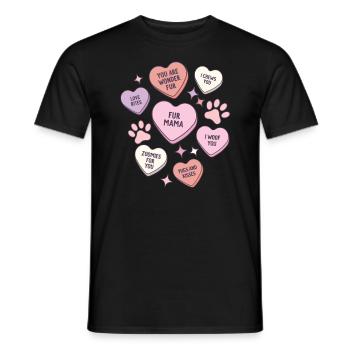 My Dog Is My Valentine Conversation Hearts - Men's T-Shirt - black - Front - AI Model Male 178 light (178cm)