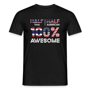 Geboren Thai Thailand Amerikanisch USA - Männer T-Shirt - Schwarz - Vorne - AI Model Male 178 light (178cm)