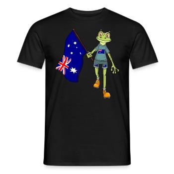Grenouille éventail australienne - T-shirt homme - noir - Devant - AI Model Male 178 light (178cm)
