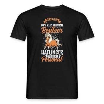 Die meisten Pferde haben Besitzer - Haflinger - Männer T-Shirt - Schwarz - Vorne - AI Model Male 178 light (178cm)