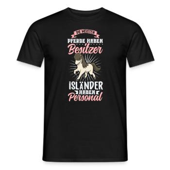 Die meisten Pferde haben Besitzer - Isländer - Männer T-Shirt - Schwarz - Vorne - AI Model Male 178 light (178cm)