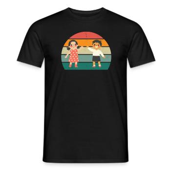 Children Kindergarten Play Young Girls Child - Men's T-Shirt - black - Front - AI Model Male 178 light (178cm)