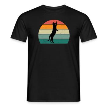Chat Chaton Chat Maman Chat Papa Maîtresse Chat - T-shirt homme - noir - Devant - AI Model Male 178 light (178cm)