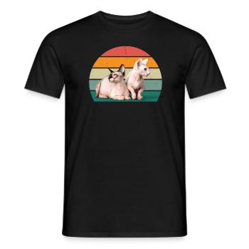 Chat Chaton Chat Maman Chat Papa Maîtresse Chat - T-shirt homme - noir - Devant - AI Model Male 178 light (178cm)