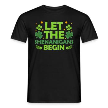 Que les manigances commencent la rue Shamrock. - T-shirt homme - noir - Devant - AI Model Male 178 light (178cm)