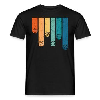 Retro -Rollenspielespiel W�rfel Vintage Dice D20 R - Männer T-Shirt - Schwarz - Vorne - AI Model Male 178 light (178cm)