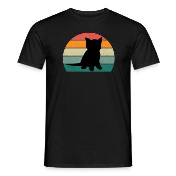 Chat Chaton Chat Maman Chat Papa Maîtresse Chat - T-shirt homme - noir - Devant - AI Model Male 178 light (178cm)