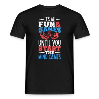 Mind Games - Arm wrestling - Men's T-Shirt - black - Front - AI Model Male 178 light (178cm)