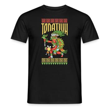 Dieu aztèque du soleil - Tonatiuh - T-shirt homme - noir - Devant - AI Model Male 178 light (178cm)