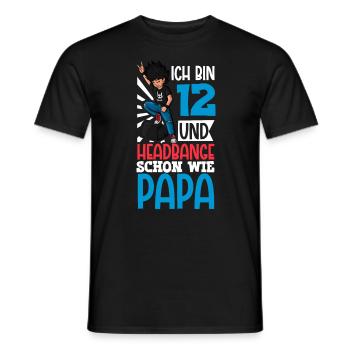 Ich bin 12 - Jungen Rocker - Männer T-Shirt - Schwarz - Vorne - AI Model Male 178 light (178cm)