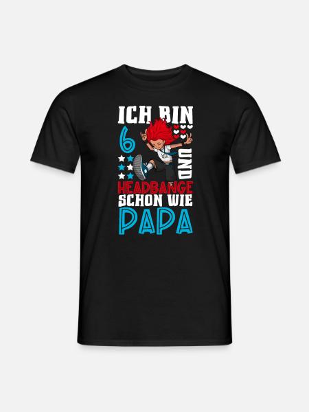 Ich bin 6 - Mädchen Rocker - Männer T-Shirt - Schwarz