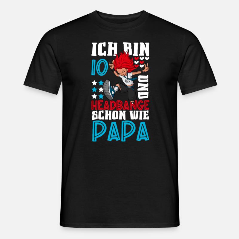 Ich bin 10 - Mädchen Rocker - Männer T-Shirt - Schwarz