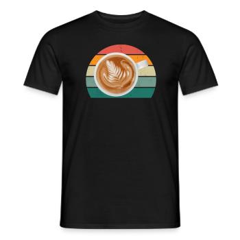 Kaffeemaschine trinken Cafe Kaffeebohne Kaffee - Männer T-Shirt - Schwarz - Vorne - AI Model Male 178 light (178cm)
