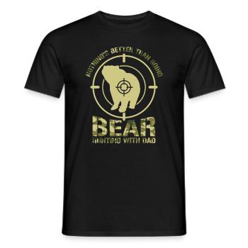 Chasse avec Papa Bear Hunt Tir Sport Chasse Fan - T-shirt homme - noir - Devant - AI Model Male 178 light (178cm)
