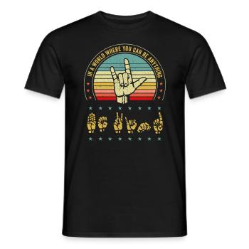 Amerikanische Gebärdensprache ASL Be Kind - Männer T-Shirt - Schwarz - Vorne - AI Model Male 178 light (178cm)