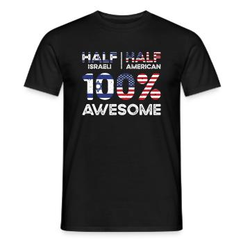 Né Israël Israélien Américain USA - T-shirt homme - noir - Devant - AI Model Male 178 light (178cm)