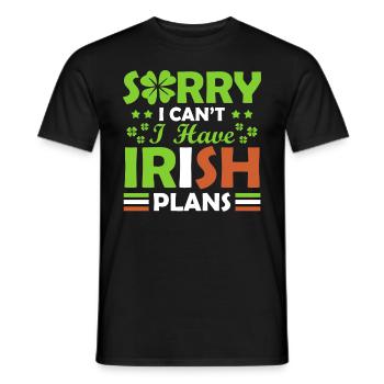 Désolé, je ne peux pas, j’ai l’irlandais - T-shirt homme - noir - Devant - AI Model Male 178 light (178cm)
