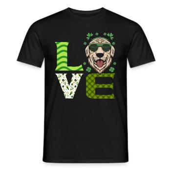 Love Cute Dog Animal Rights St. Patrick’s - T-shirt homme - noir - Devant - AI Model Male 178 light (178cm)