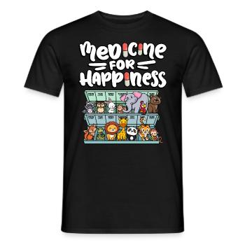 Medicine for Happiness Cute Zoo - Men's T-Shirt - black - Front - AI Model Male 178 light (178cm)