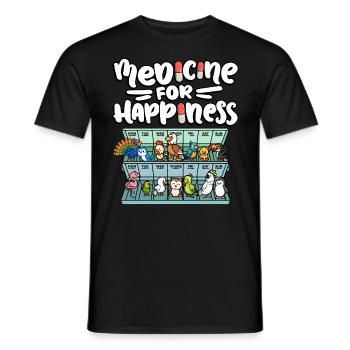 Medicine for Happiness Cute Wildlife - Men's T-Shirt - black - Front - AI Model Male 178 light (178cm)