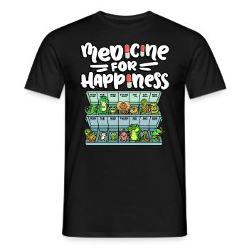 Remède pour le bonheur Reptile Wildlife Animal Rescuer - T-shirt homme - noir - Devant - AI Model Male 178 light (178cm)