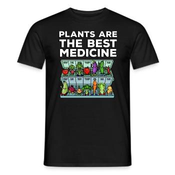 Medicine to Happiness Daily Dose of Vegetables - Men's T-Shirt - black - Front - AI Model Male 178 light (178cm)