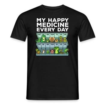 Remède pour le bonheur Reptile Wildlife Animal Rescuer - T-shirt homme - noir - Devant - AI Model Male 178 light (178cm)