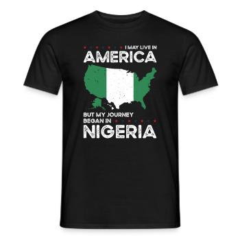Geboren nigerianisch nigeria amerikanisch USA - Männer T-Shirt - Schwarz - Vorne - AI Model Male 178 light (178cm)