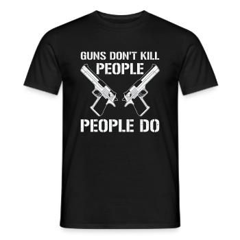 Guns Pistol Lover Gun Owner Shooting - Men's T-Shirt - black - Front - AI Model Male 178 light (178cm)