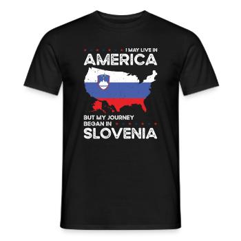 Né slovène Slovénie États-Unis - T-shirt homme - noir - Devant - AI Model Male 178 light (178cm)