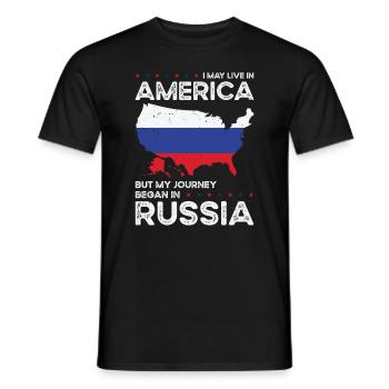 Né Russie Russie États-Unis - T-shirt homme - noir - Devant - AI Model Male 178 light (178cm)