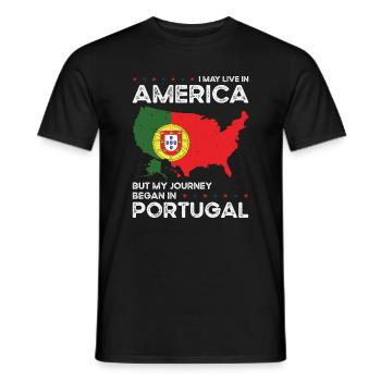 Né portugais Portugal États-Unis - T-shirt homme - noir - Devant - AI Model Male 178 light (178cm)