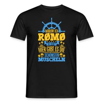 Schöne Muscheln - Warum ich Rømø so liebe - Männer T-Shirt - Schwarz - Vorne - AI Model Male 178 light (178cm)