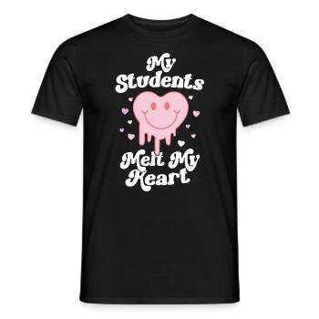 Rétro Valentines Day Teacher Mes élèves fondent mon - T-shirt homme - noir - Devant - AI Model Male 178 light (178cm)