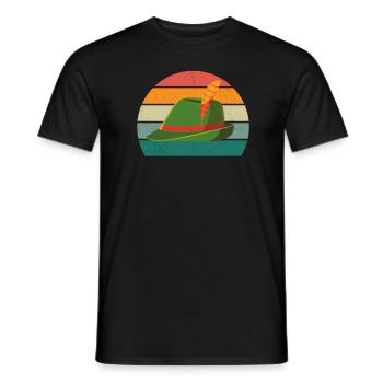 Hunting Hunter Hunting Horn Game Game Forest Forester - Men's T-Shirt - black - Front - AI Model Male 178 light (178cm)