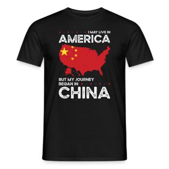 Né chinois Chine États-Unis - T-shirt homme - noir - Devant - AI Model Male 178 light (178cm)