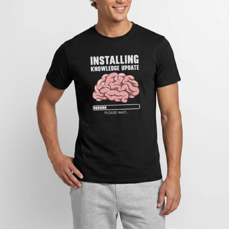 Installing Knowledge Update Student Brain Loading Men’s T-shirt